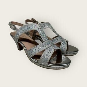 GUC | Link | Metallic Strappy Dress Heels | Silver | Girls Size 3